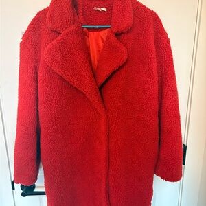 Oak and Ivy Vibrant Red Teddy Jacket